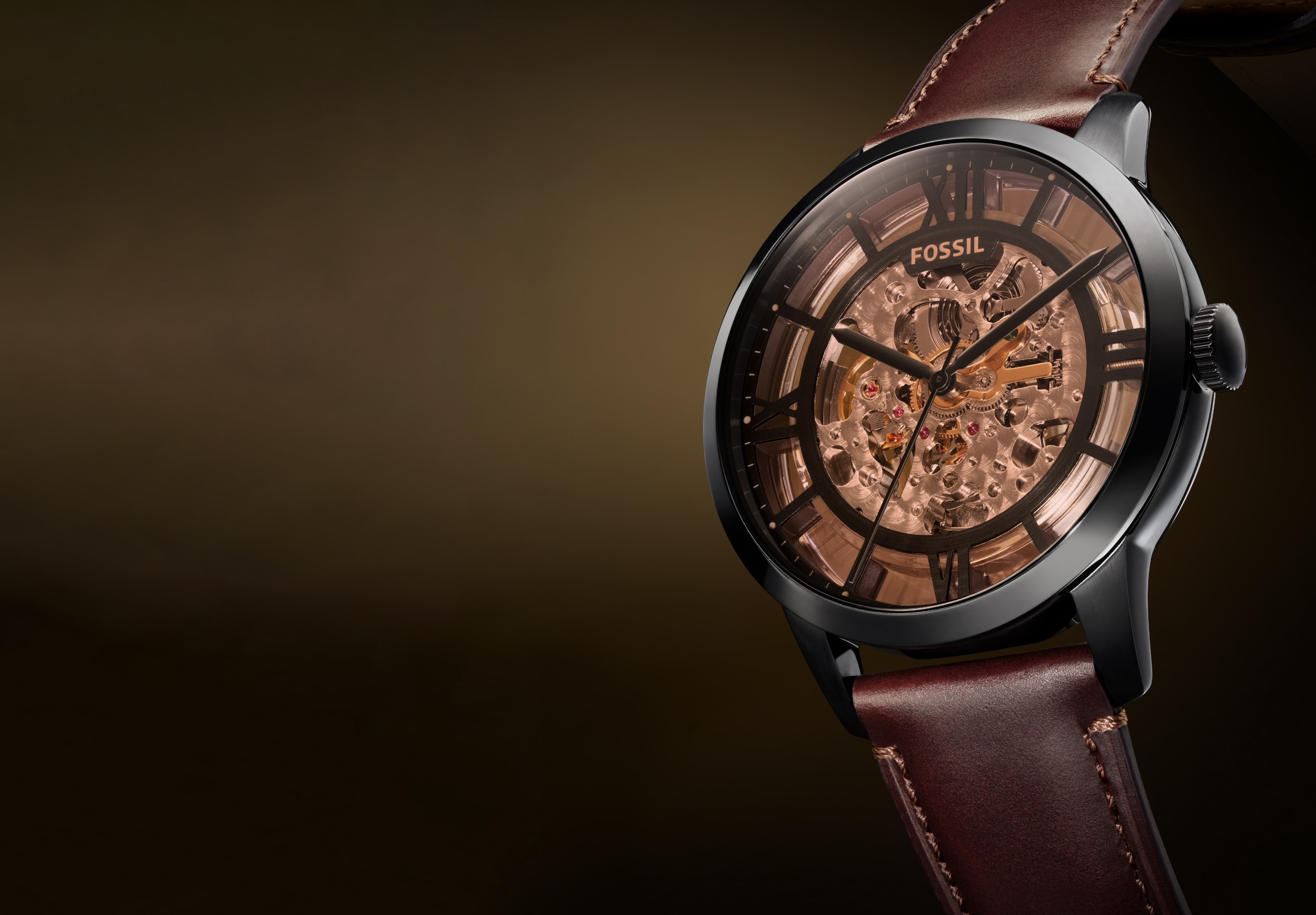 The brown leather Townsman Automatic watch.